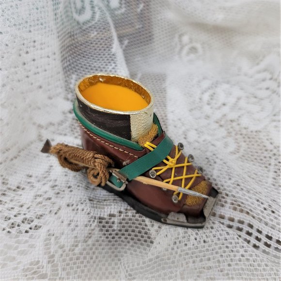 Vintage Germany Souvenir Hiking Boot Toothpick Holder - Picture 2 of 9